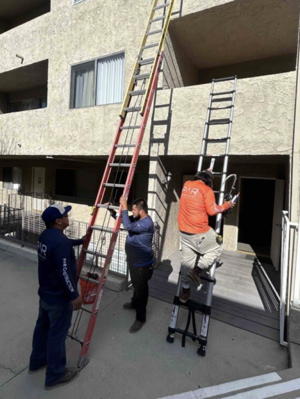PAR Construction crew inspecting exterior elevated elements